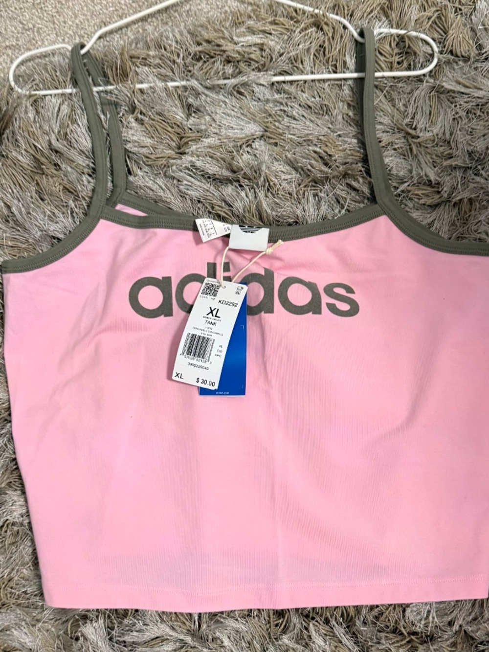 Adidas gray and pink tank top in true pink and gray size XL
